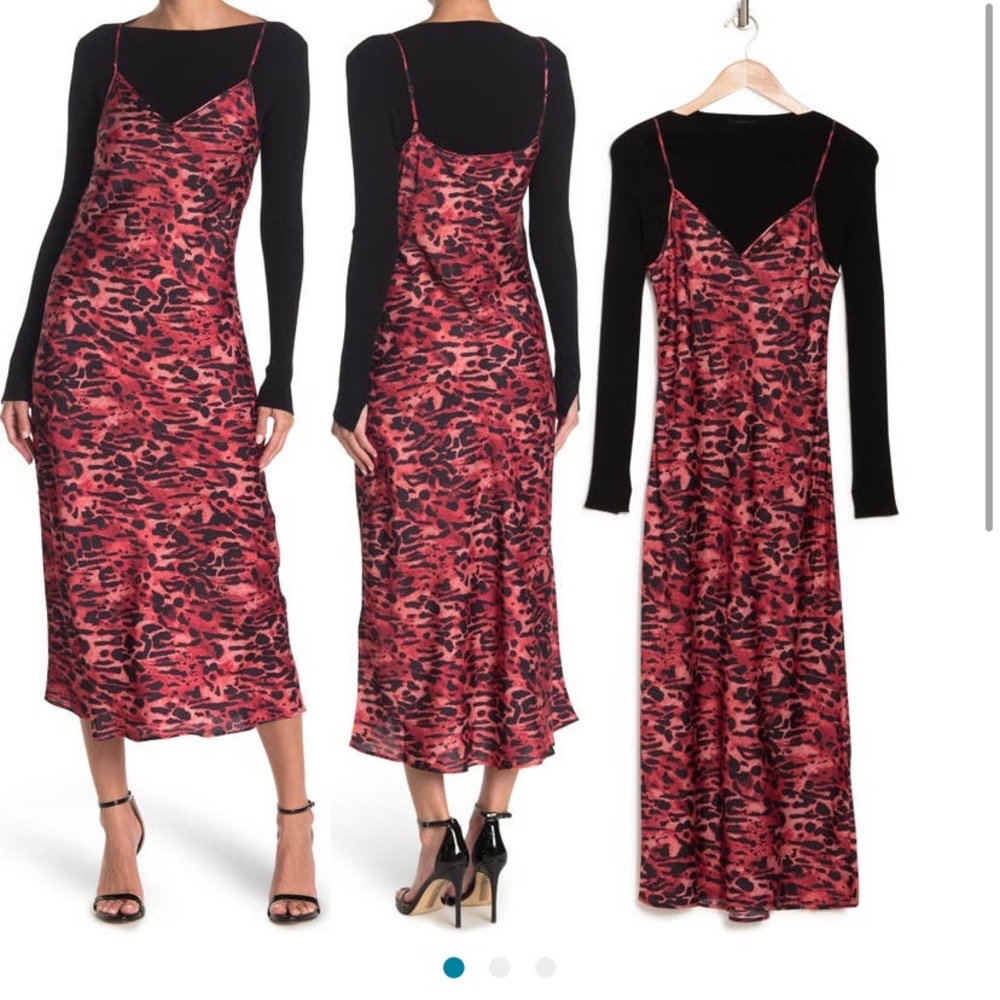 All Saints Red Slip Dress
